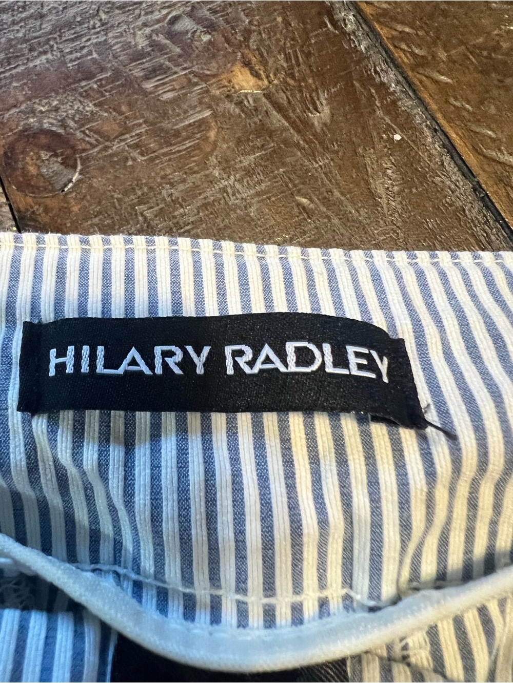 Hilary Radley White and Navy Pinstripe Cropped Pants - Picture 6 of 7